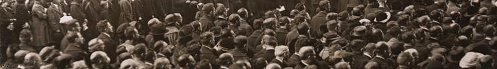 Thousands gather in Madison Square Garden, New York City, to hear radio broadcast of President Harding's speech dedicating the Tomb of the Unknown Soldier, November 11, 1921