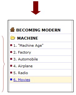 Shown, SECTIONS from the Machine THEME.