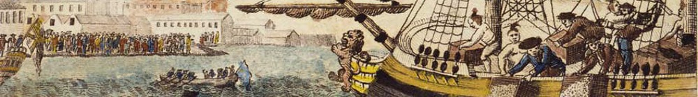 Americans Throwing the Cargoes of the Tea Ships into the River, at Boston