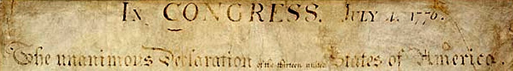 Declaration of Independence, parchment, 1776