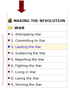 Shown, SECTIONS from the War THEME.